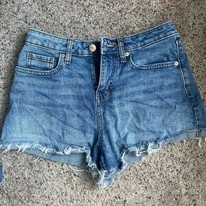 High Rise Blue Jean Shorts